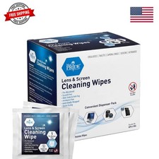 Anti-Fog Lens and Screen Cleaning Wipes for Eyeglasses, Touch Screens, Premoi...