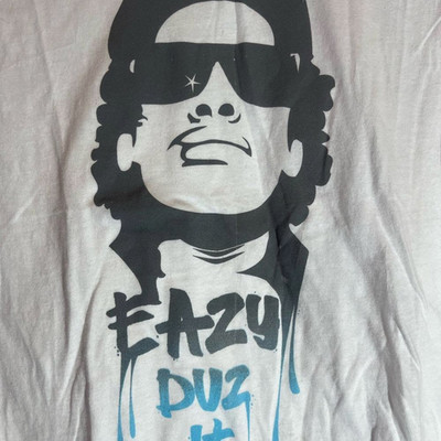 Rare EAZY-E Rapper Music SInger Short Sleeve White T- Shirt All Size US260