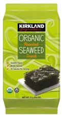 Kirkland Signature Organic Roasted Seaweed Snack, 0.6 Ounce (4 Count) Sushi Wrap