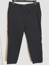 Talbots Womens Dress Pants 12 Navy Blue Relaxed Chino Pockets Career Office