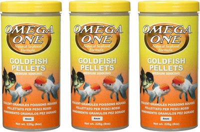 Omega One 3 Pack of Goldfish Medium Pellets, 8 Ounces Each 8 Ounce (Pack 3) 