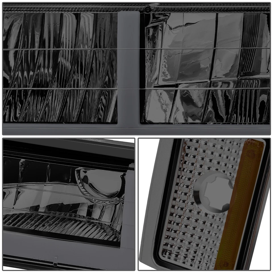 Faro Fit 88-93 Chevy Blazer C/K F-LED DRL + Señal de parachoques + Lámparas de esquina ahumadas Foto 4 de 4