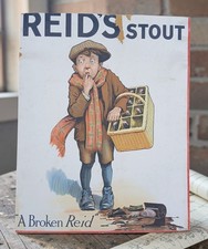 Reid's Stout bottles London 19th century show card advertising  cut down sign