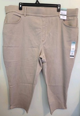 Terra & Sky Women's 4X Pull On Comfort  CAPRI Jegging Jeans Taupe #10726