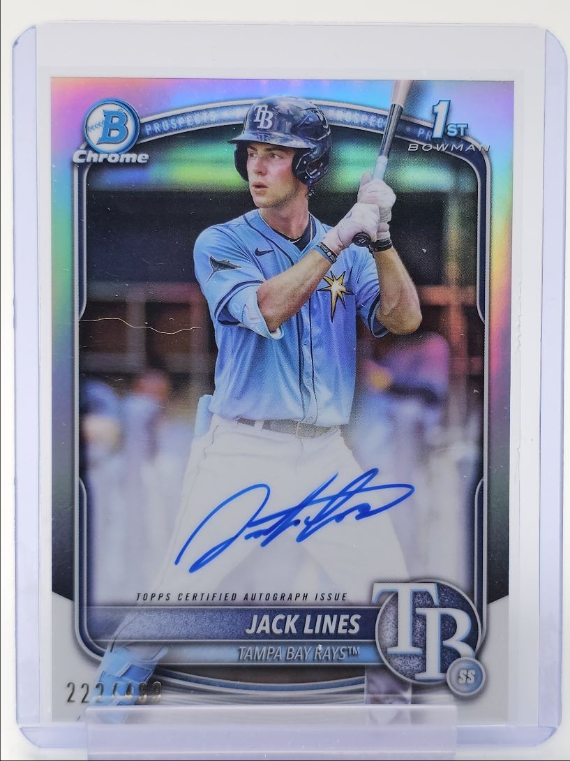 JACK LINES 2025 BOWMAN CHROME 1ST AUTOGRAPH REFRACTOR AUTO /499 Q2045