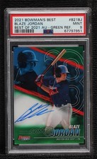 2021 Bowman's Best of Green Refractor 28/99 Blaze Jordan PSA 9 MINT Auto uk2
