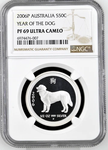 2006 Australia S50C Cents Silver Proof Lunar Series Year of the Dog NGC PF 69 UC