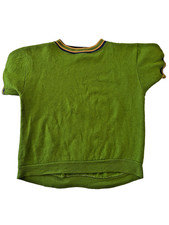 Vintage 60s Penneys Banded Raglan Sweatshirt Mens Medium Green Short Sleeve