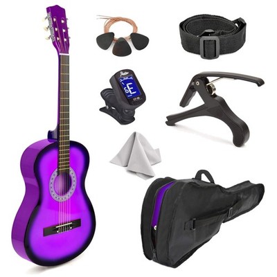 30-Inch Linden Wood Classical Guitar with Case - Perfect for Kids & Beginners