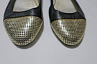 Jimmy Choo Black Gold Metal Toe Flats Shoes Size 39 — photo 4