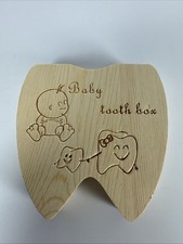 Tooth Fairy Box Keepsake Box for Child Wooden Baby Hinged Box