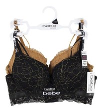 BEBE 2 PAIRS OF GOLDEN STRING ACCENT FASHION ...