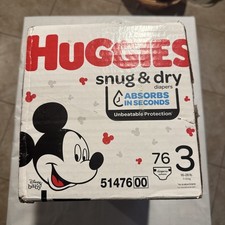 Huggies Snug  Dry Diapers Size 3 76 Count Disney Baby Leak Protection 16-28 lbs