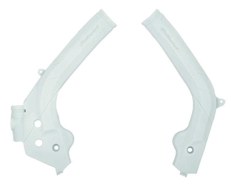 Protection de cadre POLISPORT blanche idéale pour l'enduro sur KTM