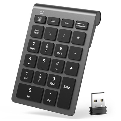 LIANGSTAR Number Pad, Wireless Numeric Keypad 22 Keys Portable Keyboard Exten...