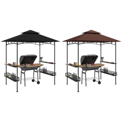 Outsunny 8' x 5' Grill Gazebo, 2-Tier Outdoor BBQ Gazebo