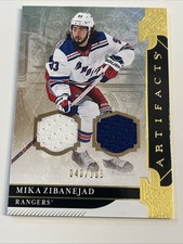 2019-20 Upper Deck Artifacts Mika Zibanejad /165 Gold Game Used Dual Patch #23