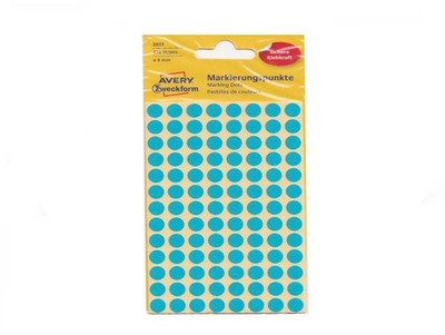 416 Markierungspunkte AVERY Zweckform 8mm Papier blau blue Klebepunkte