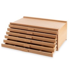6-Drawer Wooden Storage Box for Art Pastels, Pencils, Brushes and Tools