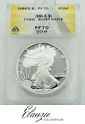 1986-S Proof American Silver Eagle ANACS PF70