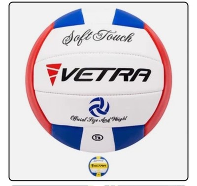 Vetra Premium Soft Touch Volleyball offizielle Größe 5 (blau, rot und weiß)