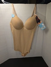 ASSETS BY SPANX Women's Flawless Finish Shaping Micro Low Back Cupped Bodysuit S