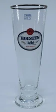 Holsten Light  Pilsner Glass * SQHM 0,251 * Silver Rim * Excellent * Ships Free