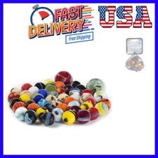 Glass Marbles Bulk, Set of 50, 48 Players and 2 Shooters Assorted Colors, Sty...