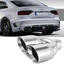 2.5" Inlet 3.5" Outlet Muffler Tip Double Outlet Stainless For Audi A1 A3 A4 A5