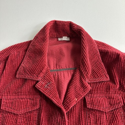 J.Jill Wide Wale Corduroy Jacket Red Womens Size Large Casual Outdoor - Picture 5 of 9
