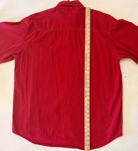 Camisa Levi’s roja lengüeta abotonada talla L vintage - Imagen 7 de 8