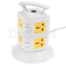 Power strip with USB Surge Protector 7 Outlet 2 USB Ports yellow White