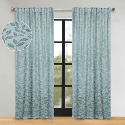 Leaves Washable Room Darkening 52" Back Tabs Blackout Curtains, Set of 2 - Picture 63 of 156