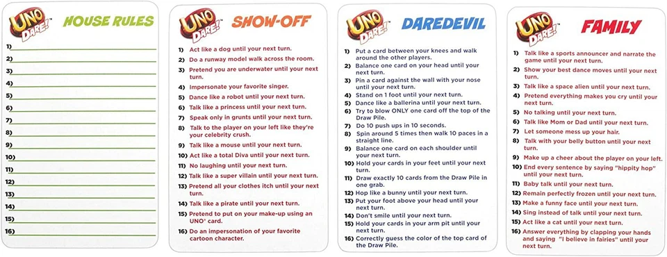 Mattel Games UNO Dare Wild Choices CDY11 Card Game NEW FREE SHIPPING GIFT KIDS - Image 3 of 4
