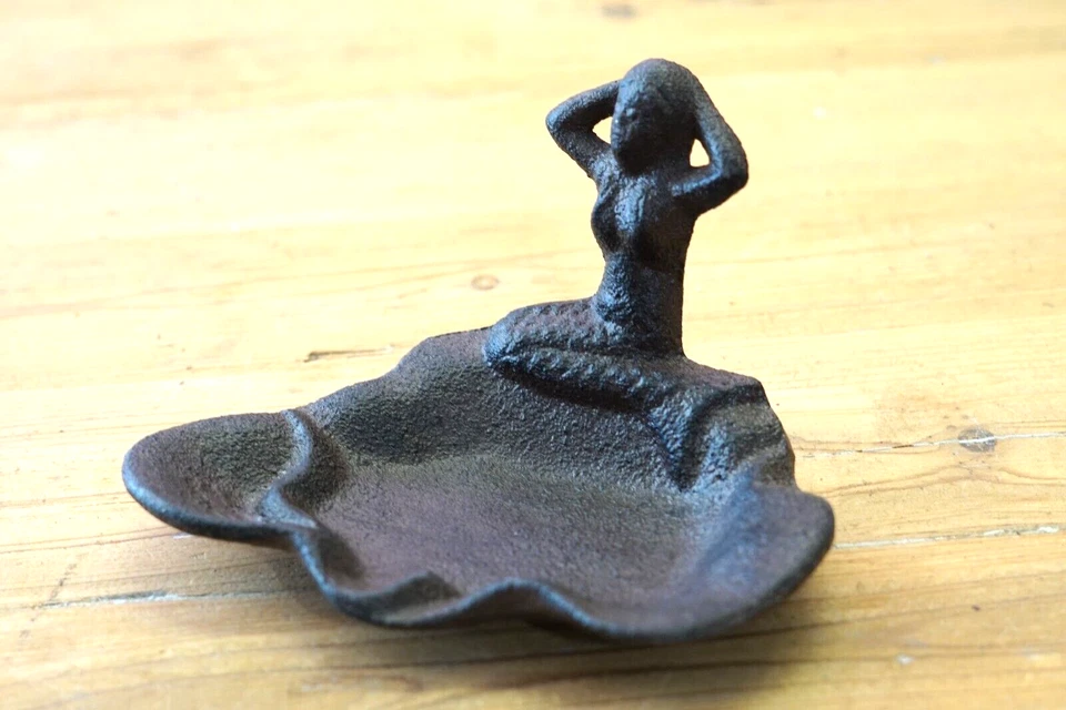 Деревенское мыльное блюдо монета русалка морской декор для ванной пляжный домик чугун - Изображение 4 из 4