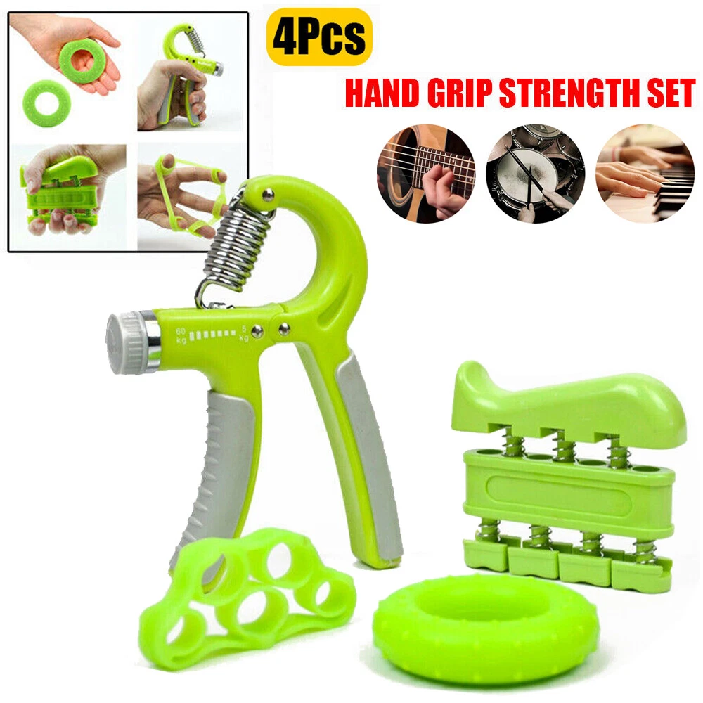 4X Hand Grip Strengthener Wrist Finger Forearm Exercise Resistance