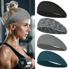 4Pack Headband Sweatband Stretch Sports Yoga Gym Running Hair Wrap for Men Women