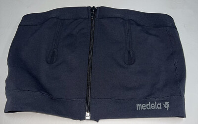 Medela Womens Front Zip Hands Free Pumpming  Bra Size M Black
