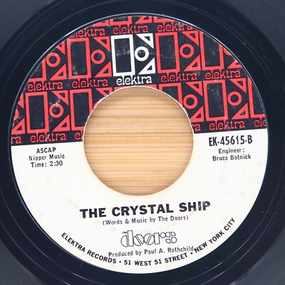 THE DOORS - THE CRYSTAL SHIP / LIGHT MY FIRE - ROCK POP 45 ELEKTRA