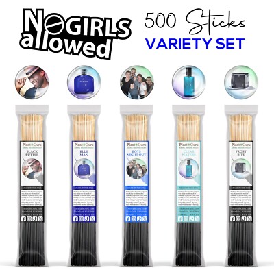 NO GIRLS ALLOWED Incense Sticks 11'' Variety Pack Bulk 500 Wholesale Set