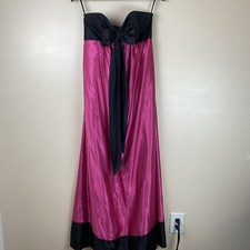 Gunne Sax Satin Evening Gown Size 5 M Satin Maxi Strapless Cocktail Bow Vintage