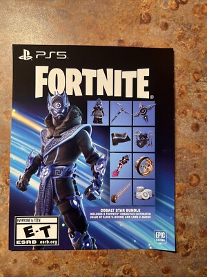 PS5 Exclusive Fortnite Cobalt Star Bundle Code + 1000 V Bucks UNUSED Sony Ps 5