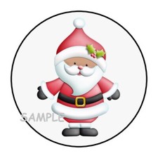 30 SANTA CHRISTMAS ENVELOPE SEALS LABELS STICKERS 1.5" ROUND FAVORS