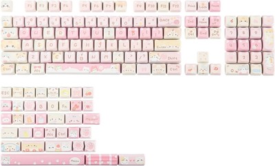 Dye-Sublimation PBT Keycaps Set for Mechanical Keyboards - 142 Cute Cat Designs