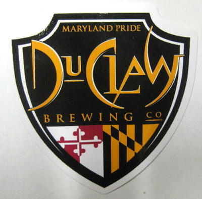 DUCLAW BREWING CO., MARYLAND PRIDE 3 X 3 1/8 Beer chevron STICKER with MD Colors