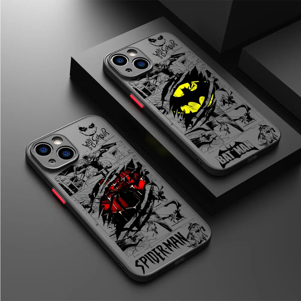 case for iphone 13 pro max plus Batman Spiderman Superman Soft