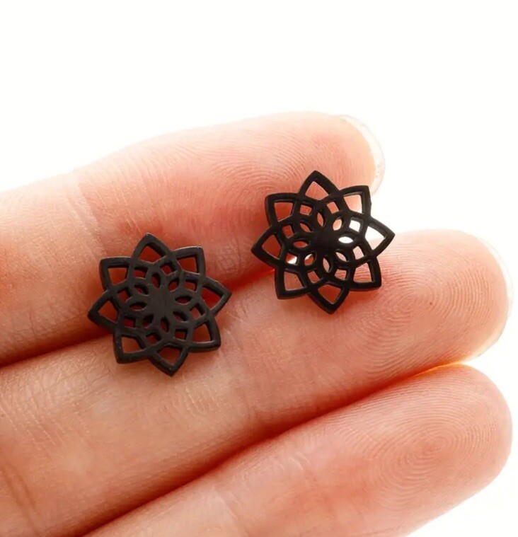 Aretes con flor de loto/mandala