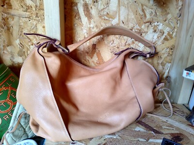 Cats Genuine Leather Bag Camel color shoulder bag