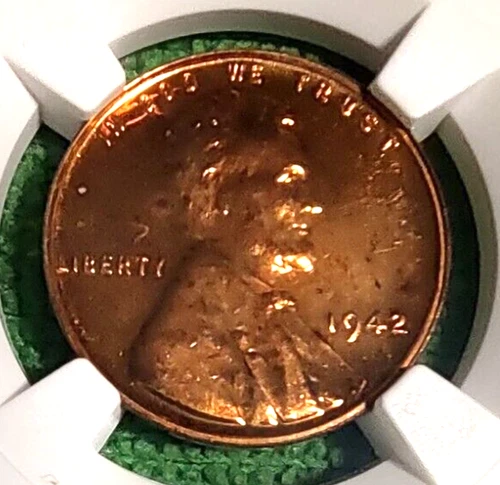 1942 1C NGC PF 65 RD Red Lincoln Wheat Penny