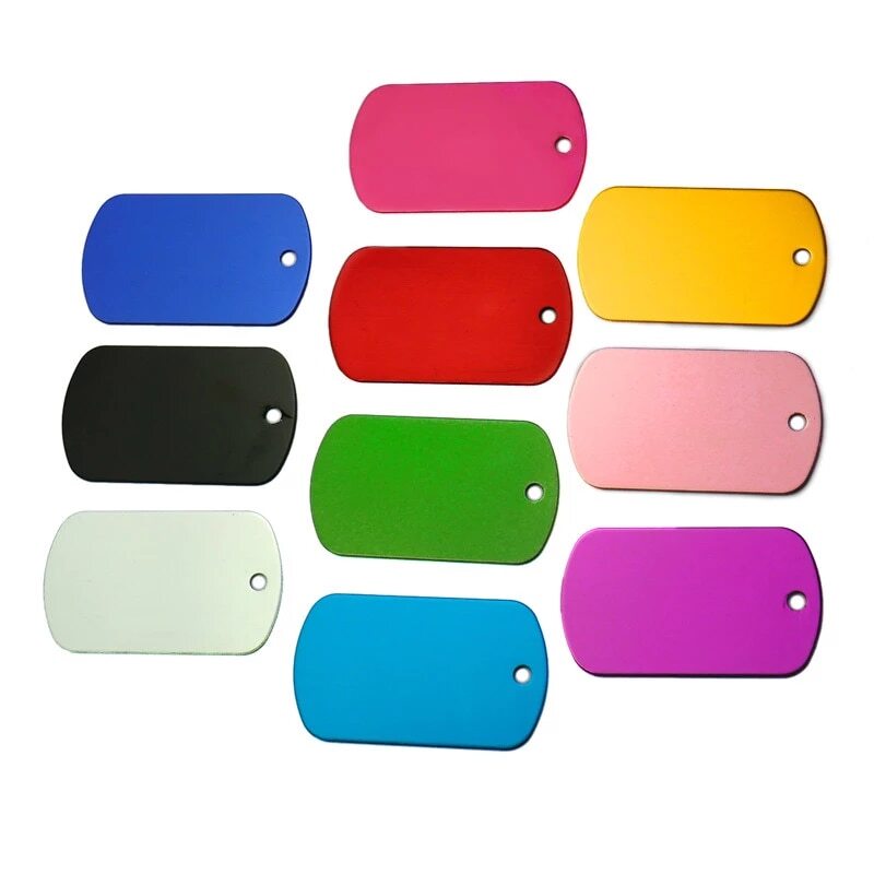 Custom Engraved Luggage ID tags (set of 6) with free chains. 10 color options!